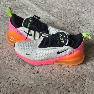 Nike Air Max 270 White and Pink Sneakers